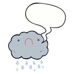 cute cartoon cloud and speech bubble