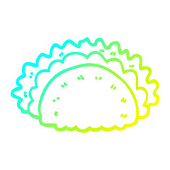 cold gradient line drawing cartoon healthy taco