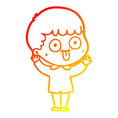 warm gradient line drawing cartoon man staring