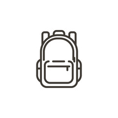 Fototapeta Schoolbag icon. Trendy modern thin line illustration of a school backpack bag. obraz
