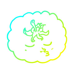 cold gradient line drawing cartoon tomato