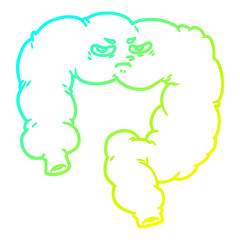 cold gradient line drawing cartoon angry colon