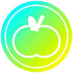 organic apple circular in cold gradient spectrum