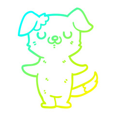 cold gradient line drawing cartoon puppy