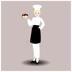 Happy International  Woman Day. Lady cartoon character illustration in isolated background.