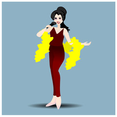 Happy International  Woman Day. Lady cartoon character illustration in isolated background.