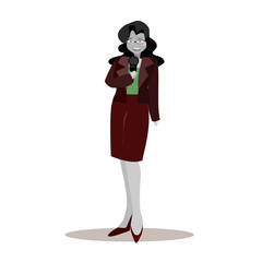 Happy International  Woman Day. Lady cartoon character illustration in isolated background.