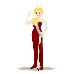 Happy International  Woman Day. Lady cartoon character illustration in isolated background.