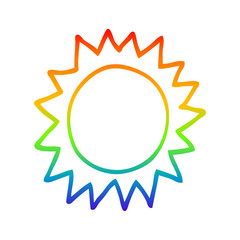 rainbow gradient line drawing cartoon sun
