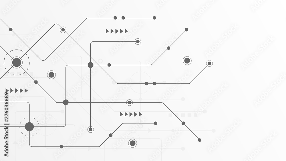 Poster Abstract geometric connect lines and dots.Simple technology graphic background.Illustration Vector design Network and Connection concept.