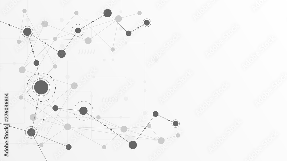 Poster Abstract geometric connect lines and dots.Simple technology graphic background.Illustration Vector design Network and Connection concept.