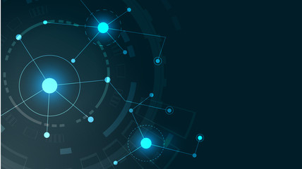 Obraz premium Abstract geometric connect lines and dots.Simple technology graphic background.Illustration Vector design Network and Connection concept.