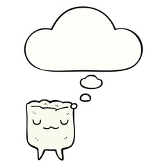 cartoon tooth and thought bubble
