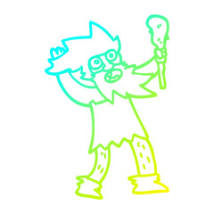 cold gradient line drawing cartoon crazy caveman