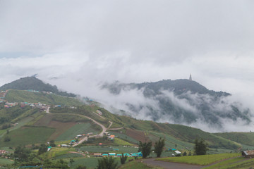 Fototapeta premium Clouds and mountains, high-angle views at Phu Thap Boek, Thailand 