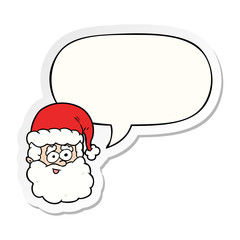 cartoon santa claus and speech bubble sticker