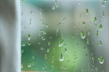 窓ガラスの雨粒