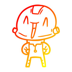 warm gradient line drawing cartoon robot