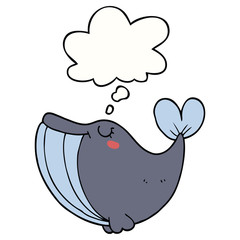cartoon whale and thought bubble