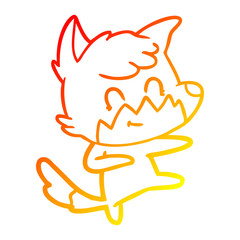 warm gradient line drawing cartoon friendly fox