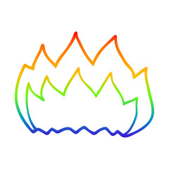 rainbow gradient line drawing cartoon gas flame