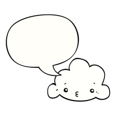 cute cartoon cloud and speech bubble