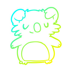 cold gradient line drawing cute koala