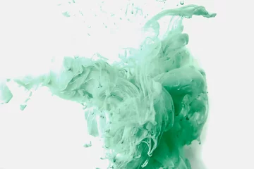Rideaux occultants Cristaux Goutte d& 39 encre dans l& 39 eau, éclaboussures de peinture verte