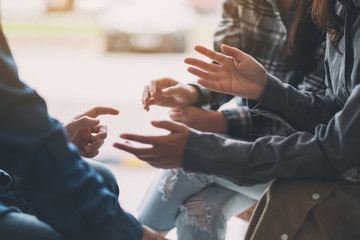 People sitting and talking together