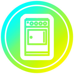 kitchen cooker circular in cold gradient spectrum