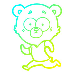 cold gradient line drawing surprised polar bear cartoon