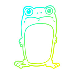 cold gradient line drawing cartoon staring frog