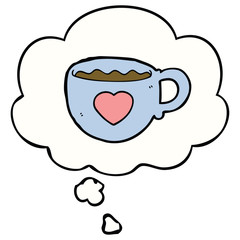 I love coffee cartoon cup and thought bubble