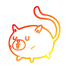 warm gradient line drawing happy cat