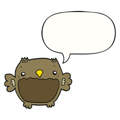 cartoon owl and speech bubble