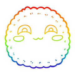 rainbow gradient line drawing cartoon biscuit