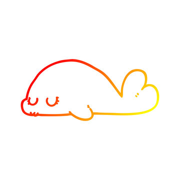 recommend clip art: warm gradient line drawing cute cartoon seal