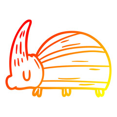 warm gradient line drawing giant beetle cartoon