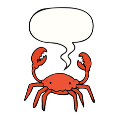 cartoon crab and speech bubble