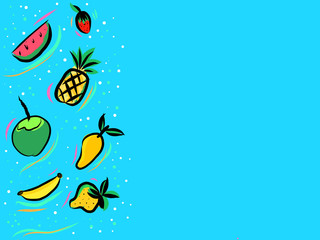 The painting of the fruit in the summer that I saw was already refreshing.