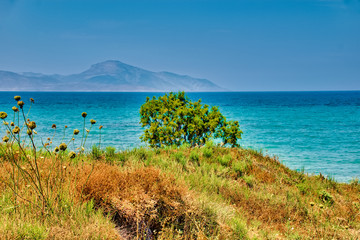 Sea and beach on Kos island in Greece