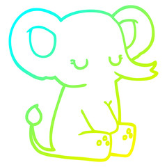 cold gradient line drawing cartoon elephant