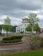 Riverfront park in Chicoutimi in Saguenay region Quebec