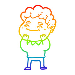 rainbow gradient line drawing cartoon friendly man