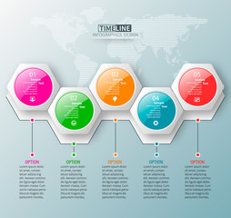 Abstract 3D Paper Infographics. Business template .Vector illustration