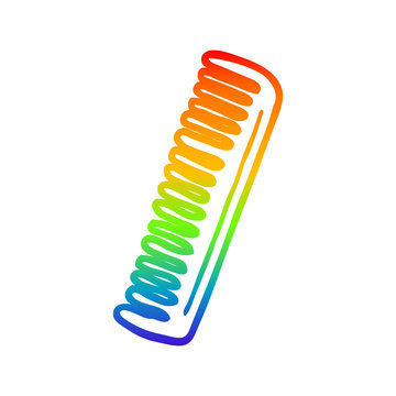 recommend clip art: rainbow gradient line drawing cartoon comb