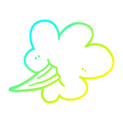 cold gradient line drawing cartoon gust of air