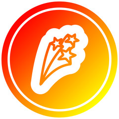 shooting stars circular in hot gradient spectrum