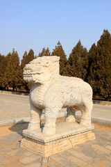 Fototapeta na wymiar Chinese ancient kylin sculptures