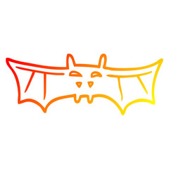 warm gradient line drawing cartoon halloween bat